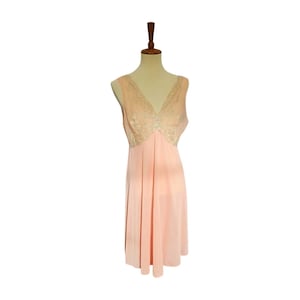 Vintage Van Raalte Pink Lace Nightgown - Size 38