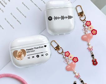 Custom Song Plaque AirPods Case with Charm Personalized Music Cover Pro 3 Gen 4
