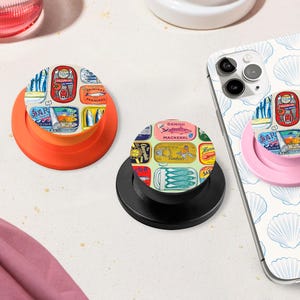 Vintage Sardine Tin MagSafe Phone Grip: Italian Summer Kindle Grip Fish Label Charm Gift