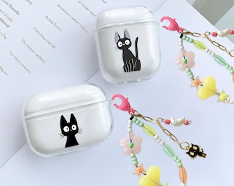 Japanese Black Cat AirPods Case: Kawaii Cartoon Beaded Charm, Airpods 3 Gen, Pro 2