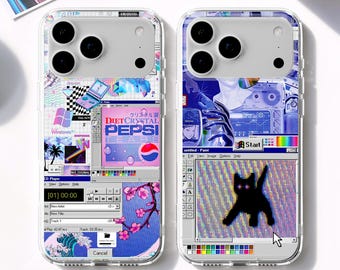 Y2K Cyber Aesthetics Collage MagSafe Handyhülle: Retro Internet Webcore Cover iPhone 17 Samsung