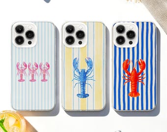 Striped Lobster MagSafe Phone Case: Coastal Grandmother Gift iPhone 17 Samsung