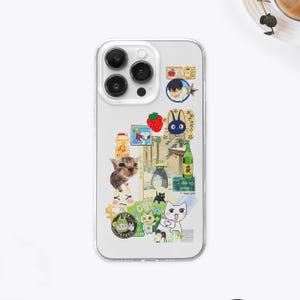 Funda MagSafe con recibo de dibujos animados japoneses, funda con moodboard de anime kawaii, estética manga grunge, para iPhone 16, 15, 14 y 13, Samsung S24 y S23