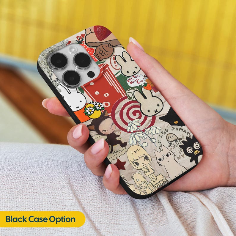 Vintage Cartoon Collage MagSafe Phone Case, Anime Scrapbook Phone Cover, Kawaii Manga Comics Gift, iPhone 17 pro 16 15 14 13 12 11 xr magnetic case, Samsung s26 s25 ultra S24 S23 S22, japanese market aesthetic case, gift for weeb, thank you receipt case, Korean cat case, red beige aesthetic, retro postal stamp aesthetic, custom guest check