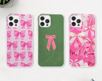 Coquette Pink Summer Bow MagSafe Phone Case, Vintage Balletcore Phone Cover, Pink Ribbon Aesthetic, Kawaii Ballet, iPhone 16 15, Samsung S25