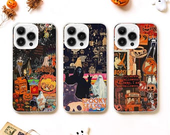 Spooky Halloween MagSafe Phone Case, Ghost Collage Cover iPhone 17 Samsung