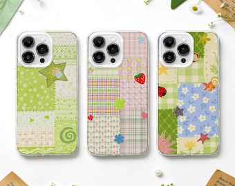 Boho Patchwork MagSafe Phone Case: Y2K Decoden Cover iPhone 17 Samsung