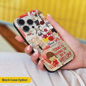 Vintage Cartoon Collage MagSafe Phone Case, Anime Scrapbook Phone Cover, Kawaii Manga Comics Gift, iPhone 17 pro 16 15 14 13 12 11 xr magnetic case, Samsung s26 s25 ultra S24 S23 S22, japanese market aesthetic case, gift for weeb, thank you receipt case, Korean cat case, red beige aesthetic, retro postal stamp aesthetic, custom guest check