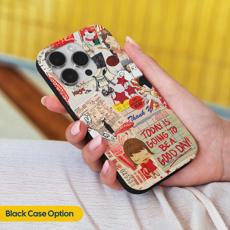 Vintage Cartoon Collage MagSafe Phone Case, Anime Scrapbook Phone Cover, Kawaii Manga Comics Gift, iPhone 17 pro 16 15 14 13 12 11 xr magnetic case, Samsung s26 s25 ultra S24 S23 S22, japanese market aesthetic case, gift for weeb, thank you receipt case, Korean cat case, red beige aesthetic, retro postal stamp aesthetic, custom guest check