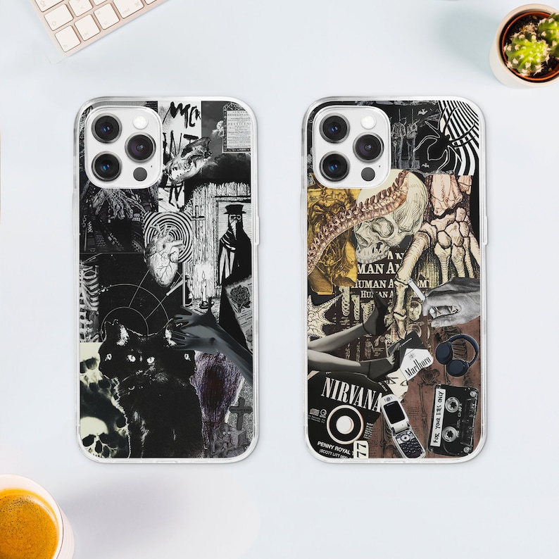 Weird Gore Moodboard MagSafe Phone Case, Dark Aesthetic Collage Phone Cover, Gothic Witch Art Aesthetic, iPhone 15 14 13, Samsung S24 S23, witch core gift, creepy collage, dark academia gift, dark arts, gothic girl gift, skull goth case, grunge gift