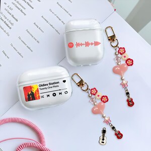 Custom Music Plaque AirPods Case with Charm Personalized Album Cover Pro 3 Gen 4 Personalized photo song plaque case, guitar inspired phone charm keychain, custom music keychain, Personalized Photo Song Plaque Clear AirPods Cover music player cover, favorite song favorite artist cover, playlist case, music band fanmade design case, carabiner clip case, song name airpods case with music themed keychain, minimal music icon case, airpods pro 3 2 case, airpods gen 1 2 3 4 case, red heart phone charm