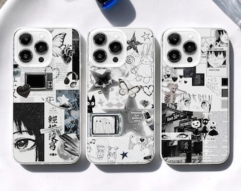 Manga Comic Scrapbook MagSafe Phone Case, Kawaii Anime Inspired Cover iPhone 17 16 Samsung