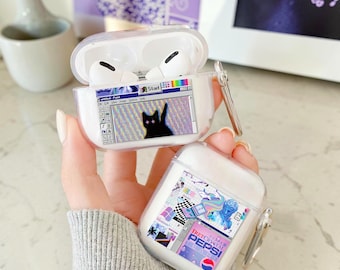 Y2K Cyber Aesthetics Collage AirPods Case: Webcore Internet Gift Airpods Pro 3 Gen 4