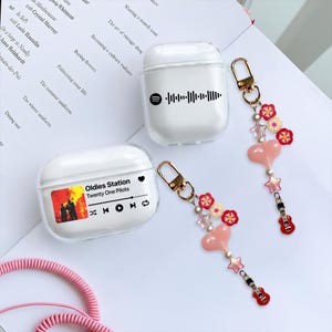 Custom Music Plaque AirPods Case with Charm Personalized Album Cover Pro 3 Gen 4 Personalized photo song plaque case, guitar inspired phone charm keychain, custom music keychain, Personalized Photo Song Plaque Clear AirPods Cover music player cover, favorite song favorite artist cover, playlist case, music band fanmade design case, carabiner clip case, song name airpods case with music themed keychain, minimal music icon case, airpods pro 3 2 case, airpods gen 1 2 3 4 case, red heart phone charm