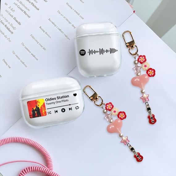 Custom Music Plaque AirPods Case with Charm Personalized Album Cover Pro 3 Gen 4