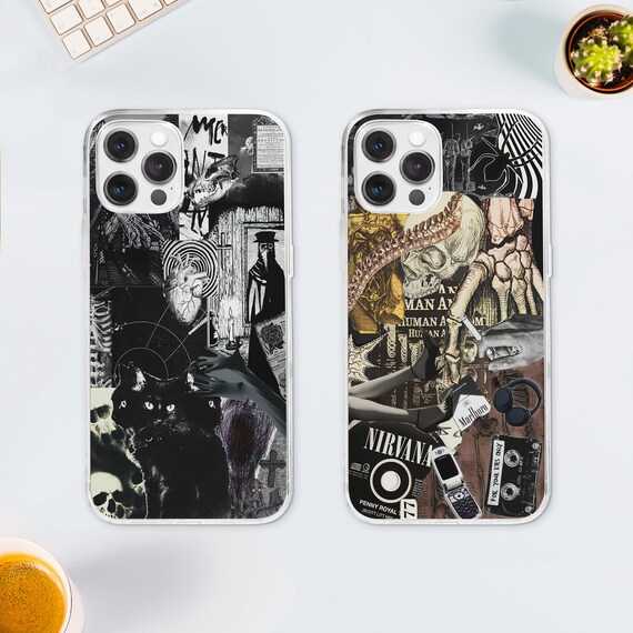 Weird Gore Moodboard MagSafe Phone Case, Gothic Dark Aesthetic Collage Phone Cover, Gothic Witch Art Aesthetic, iPhone 16 15 14, Samsung S24