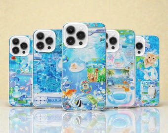 Frutiger Aero Kawaii Collage MagSafe Phone Case: Cyber Aquarium Cover iPhone Samsung