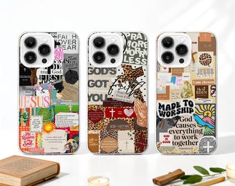 Religious Collage MagSafe Phone Case, Jesus Bible Verse Cover iPhone Samsung
