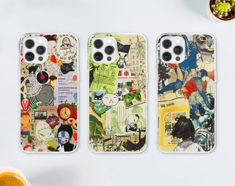 Weird Anime Collage MagSafe Phone Case: Japanese Scrapbook Art iPhone 17 16 Samsung