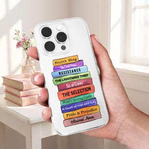 Personalized Favorite Books MagSafe Phone Case: Booktok Gift, Custom Bookish Cover iPhone 16 Samsung