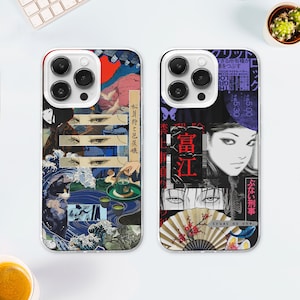 Funda MagSafe con diseño de anime oscuro, estética gore japonesa, regalo de manga oscuro, para iPhone 15, 14, 13 y 12, Samsung S24, S23 y S22