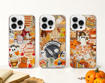 Ghost Reading MagSafe Phone Case, Halloween Collage Cover iPhone 17 Samsung