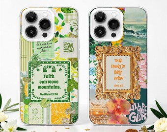 Personalized Bible Verse MagSafe Phone Case, Jesus Christian Collage Cover iPhone Samsung