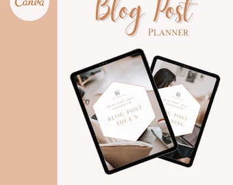 Printable Blog Workbook Planner | Blogging Content Planner | Easy Blog Post Idea Tracker | Blog Checklist & organization | Blogger Ebook