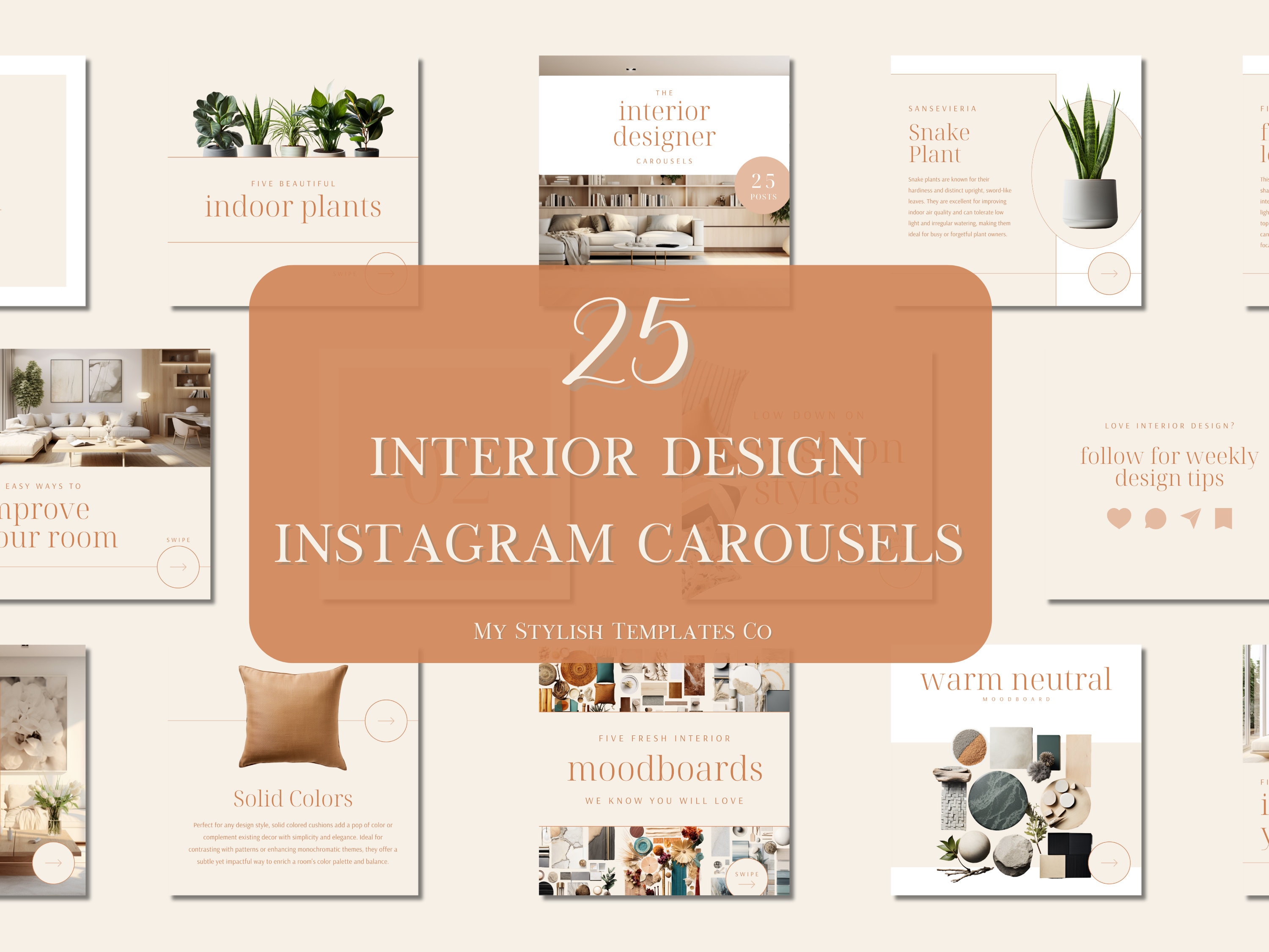 Interior Design Instagram Templates Customizable in Canva | Aesthetic ...