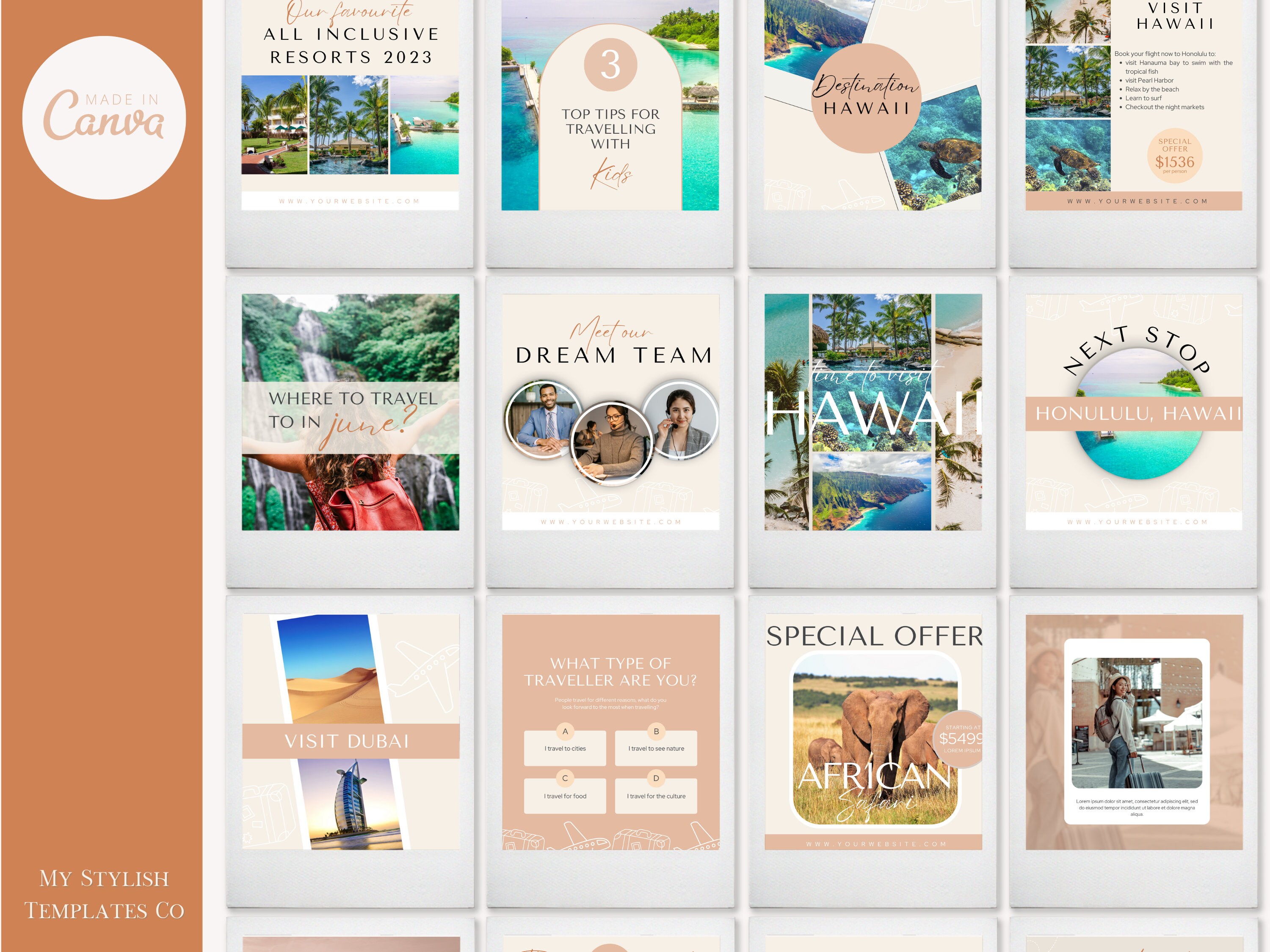 Travel Agent Instagram Templates | Influencer Instagram Posts | Travel ...