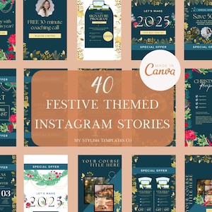 Christmas Instagram Templates | Instagram Facebook Post & Story | Holiday Social Media Bundle | | Christmas Xmas Countdown Digital Download