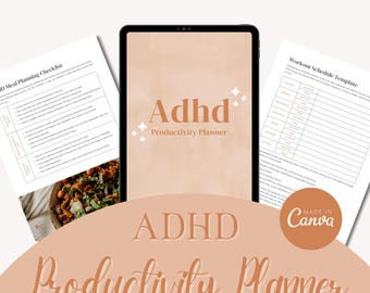 ADHD Planner Printable for Adults | Productivity Planner | ADHD Planner 2025 | Daily, Weekly, Monthly Planner | Minimalist ADHD Planner