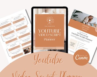 Youtube Video Script Planner | Vlog & Video Organiser | Youtube Video Planner | Small Business Resources | Youtube Content Strategy Planner