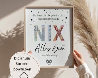 Gift idea - Birthday present - Birthday card - Cash gift - Birthday - Nothing - Poster - Nothing - Gift
