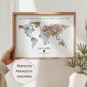Money gift for bride and groom travel world map wedding gift wedding money personalized picture