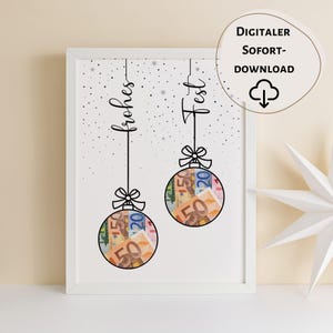 Regalo en efectivo, Navidad, cumplimiento de deseos, bricolaje, idea de regalo, regalo de Navidad, tarjeta de regalo, póster, imprimible, descarga digital