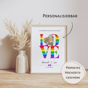 Hochzeitsgeschenk - Geldgeschenk - Regenbogenhochzeit - Pride Hochzeit -Personalisiertes Geschenk zur Hochzeit - Queer Hochzeit -LGBTQIA+
