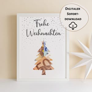 Geldgeschenk, wensvervulling, digitale download, kerstcadeau, cadeau-idee, Kerstmis, cadeaukaart, poster, afdrukbaar, doe-het-zelf