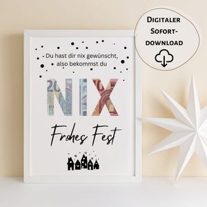 Regalo in contanti, idea regalo di Natale, regalo di Natale, esauditore di desideri, carta regalo, niente, poster, niente