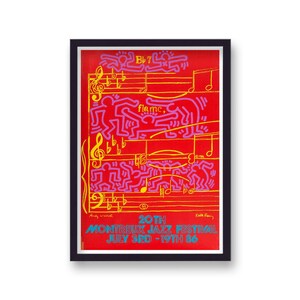 Keith Haring x Andy Warhol Festival de Jazz de Montreux 1986 Lámina artística