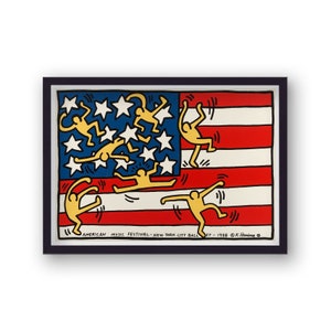Keith Haring American Music Festival 1988 Stampa artistica a stelle e strisce