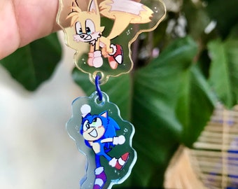 Sonic and Tails keychain