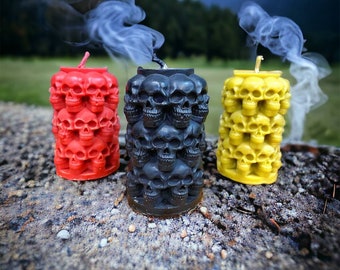 Candle Skull Sculpture For Home Decoration Statuette Alternative Gift For Friends Miniature Candle Skull Rock Band Metal Candle Skull Candle