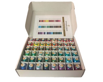 Sakura 100% Rayon Machine Embroidery Thread 1000 Yards 40wt - 1000m Large Cones - 48 Best Colors Set
