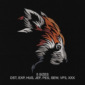 Panda Machine Embroidery Design, Red Panda Digital Embroidery File, Animal Embroidery Pattern,  T Shirt Design, Instant Download, 5 sizes
