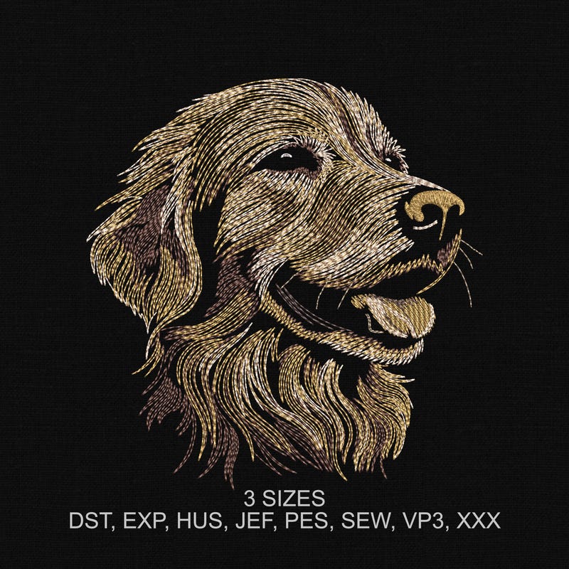 Machine Embroidery Designs Golden Retriever - Etsy