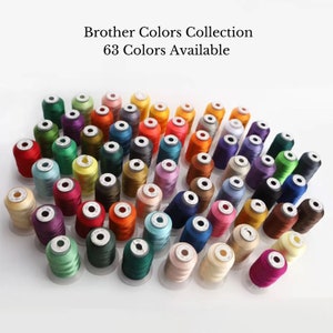 Brother Colors Single Spool 500M (550Yd) Polyester Embroidery Machine Thread 120D/2 40WT – 63 Colors Collection