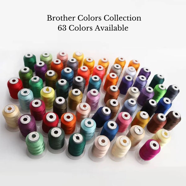 Brother Colors enkele spoel 500M (550Yd) polyester borduurmachinegaren 120D/2 40WT – 63 kleurencollectie