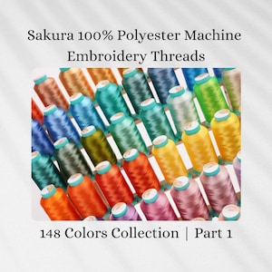 Sakura polyesterbroderimaskinstråd: 1000Y 40WT, 148 färger