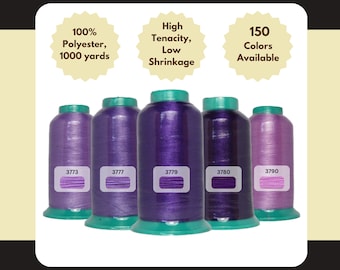 Sakura Polyester Machine Embroidery Thread 1000 yards per Cone/Spool - Orchid Evening, Plum Stout, Bordeaux, Blue Shiver, Currant Smoke